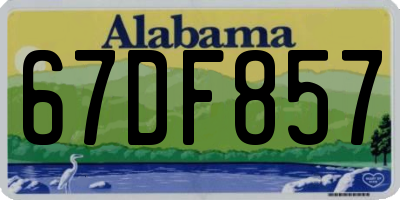 AL license plate 67DF857