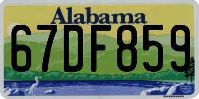 AL license plate 67DF859