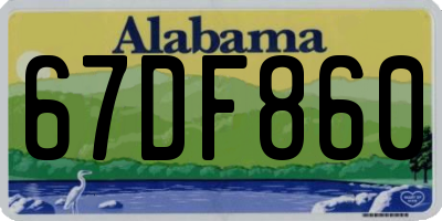 AL license plate 67DF860
