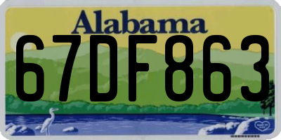 AL license plate 67DF863