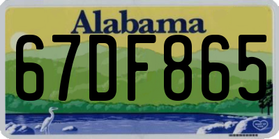 AL license plate 67DF865