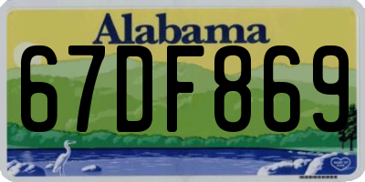 AL license plate 67DF869