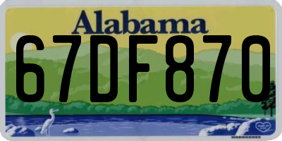 AL license plate 67DF870