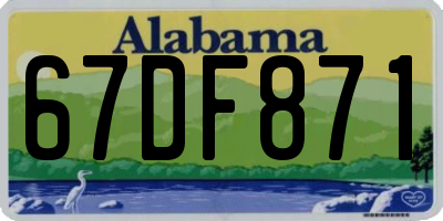AL license plate 67DF871