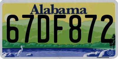 AL license plate 67DF872