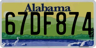 AL license plate 67DF874