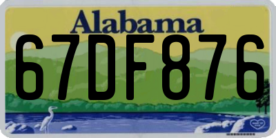 AL license plate 67DF876