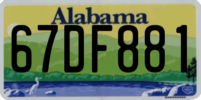 AL license plate 67DF881