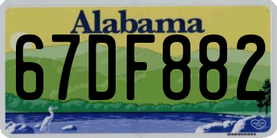 AL license plate 67DF882