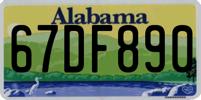 AL license plate 67DF890