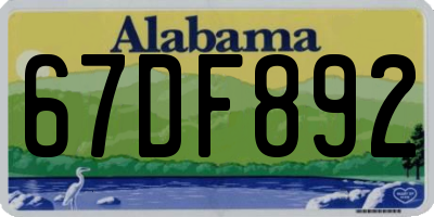 AL license plate 67DF892