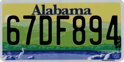 AL license plate 67DF894