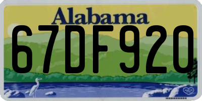 AL license plate 67DF920