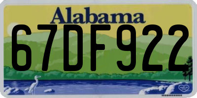 AL license plate 67DF922
