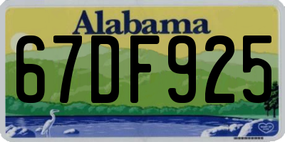 AL license plate 67DF925