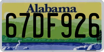 AL license plate 67DF926
