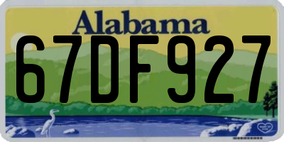 AL license plate 67DF927