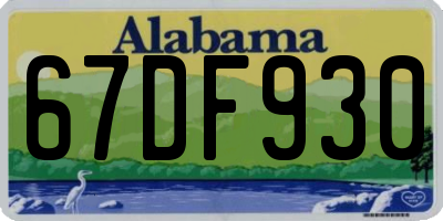 AL license plate 67DF930