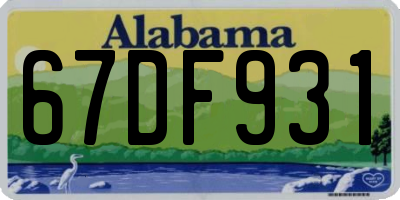 AL license plate 67DF931