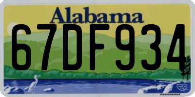 AL license plate 67DF934