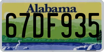 AL license plate 67DF935