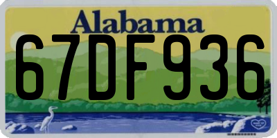 AL license plate 67DF936