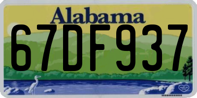 AL license plate 67DF937