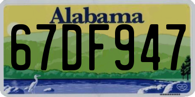 AL license plate 67DF947