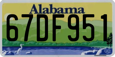 AL license plate 67DF951