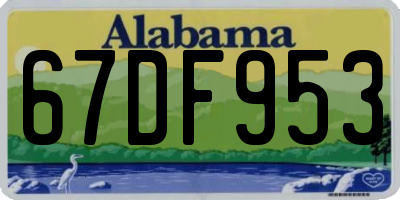 AL license plate 67DF953