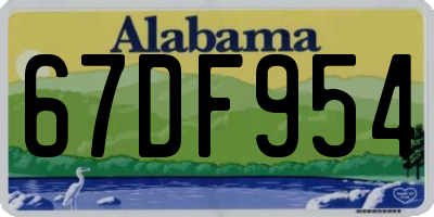 AL license plate 67DF954