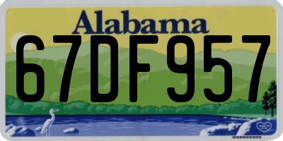 AL license plate 67DF957