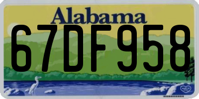 AL license plate 67DF958