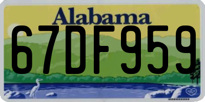 AL license plate 67DF959