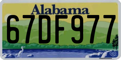 AL license plate 67DF977