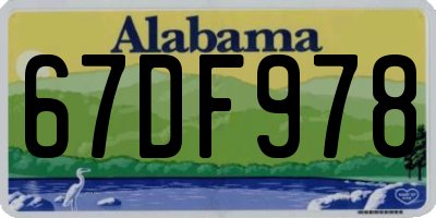 AL license plate 67DF978