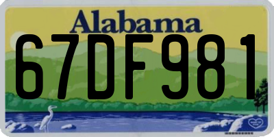 AL license plate 67DF981