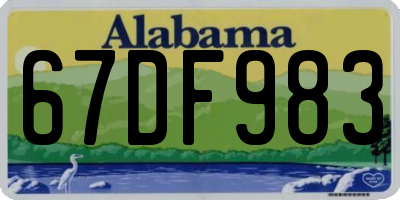 AL license plate 67DF983