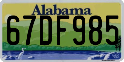 AL license plate 67DF985