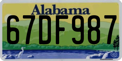 AL license plate 67DF987