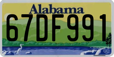 AL license plate 67DF991