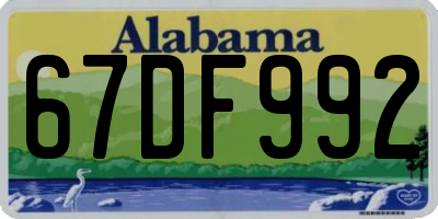 AL license plate 67DF992