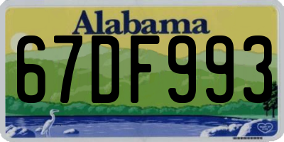 AL license plate 67DF993