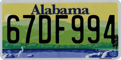 AL license plate 67DF994