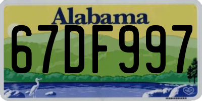 AL license plate 67DF997
