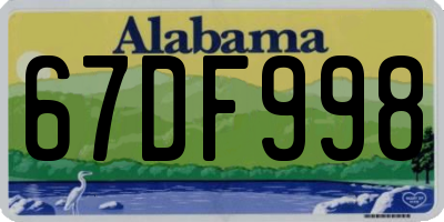 AL license plate 67DF998