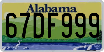AL license plate 67DF999