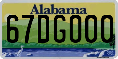 AL license plate 67DG000