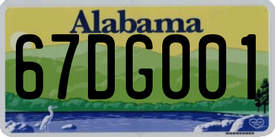 AL license plate 67DG001