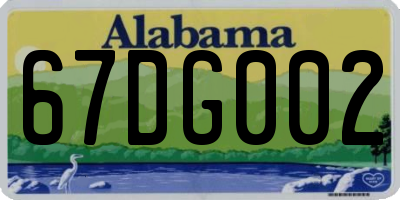 AL license plate 67DG002